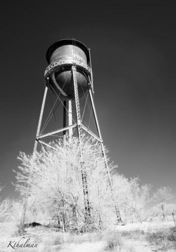 Infrared Water Tower in Western Oklahoma by Kathy Thalman